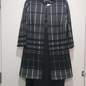 Danny & Nicole Womens Plaid Jacket Dress 2 Pieces Size 14